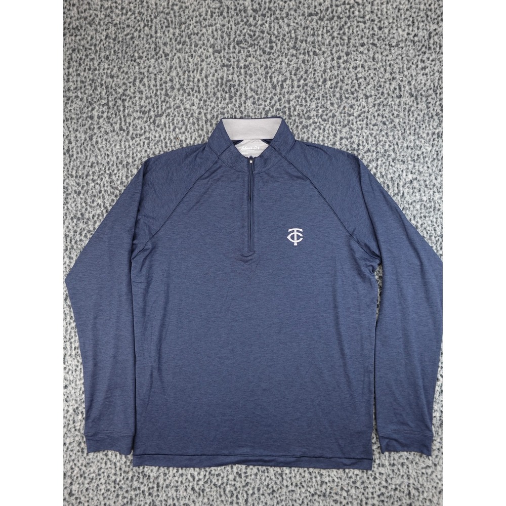 Johnnie-O Pullover Mens Medium Wake Blue Minnesota Twins 1/4 Zip JMKO3620